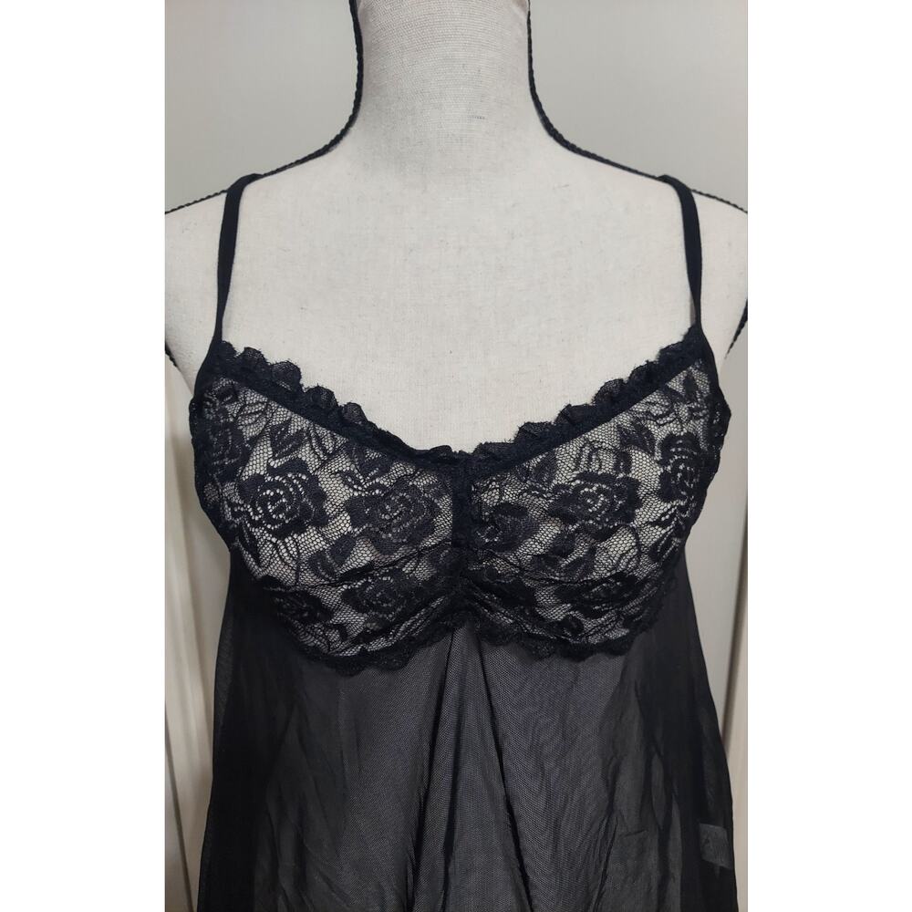 Avidlove Black Lace Sheer Women's Lingerie Babydoll Chemise Large